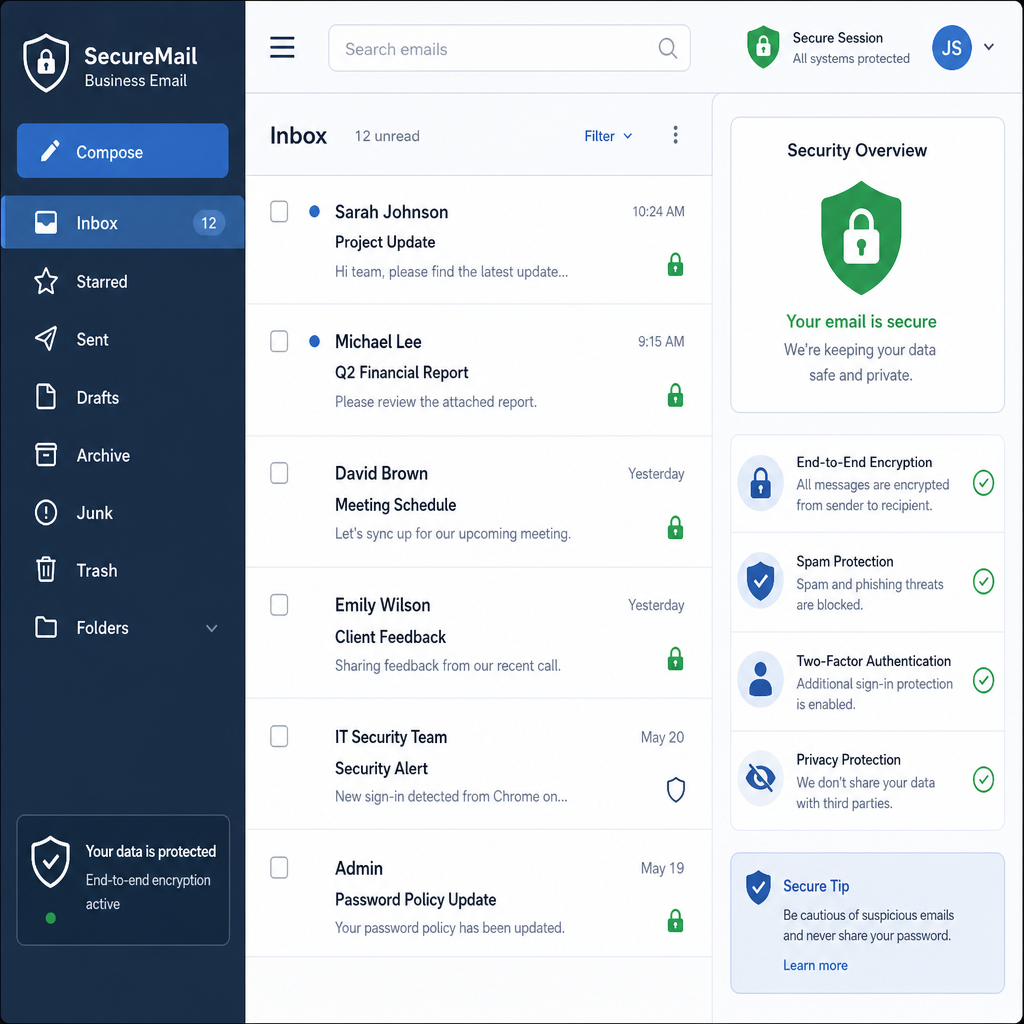 Secure email hosting for everyday protection